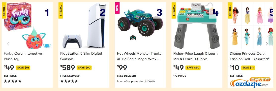 Big W玩具大促销：最高50%折扣！