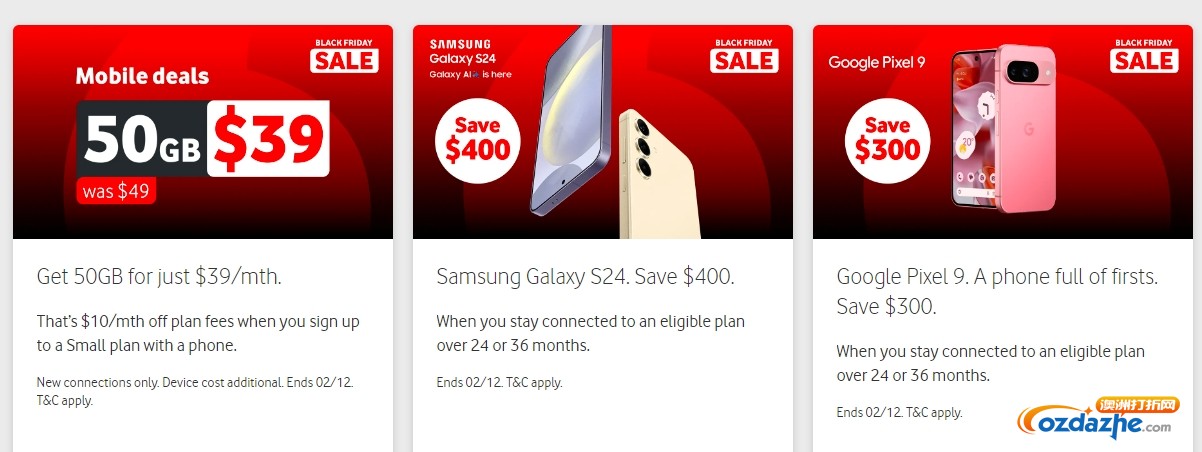 Vodafone Black Friday黑五促销开启啦！手机、套餐、家庭网络等最高省$400！